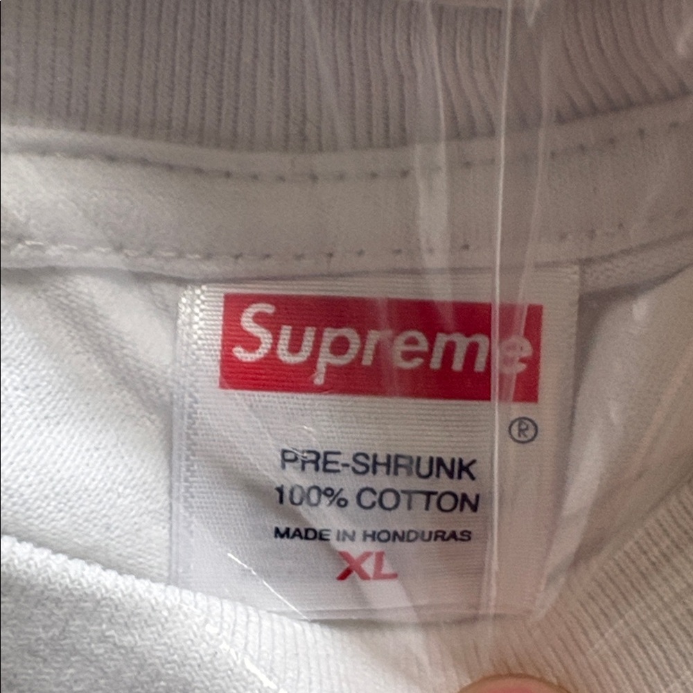Supreme LA fire relief box logo White Tshirt Green & Pink nwt in bag - Picture 4 of 11